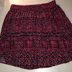 Hollister Maroon Patterned Skirt